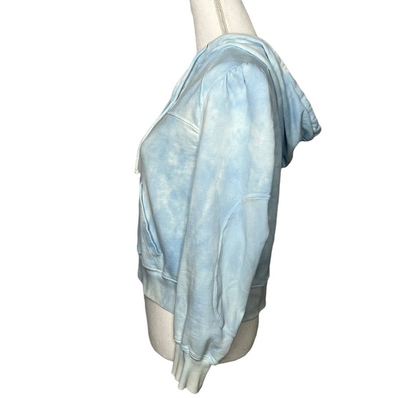 LoveShackFancy Kirby Cropped Tie Dye Hoodie Sweatshirt Pale Blue Size S - Picture 8 of 14